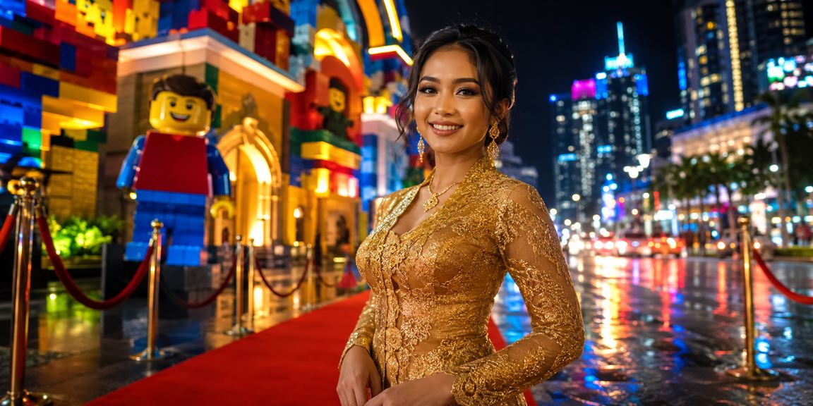 Pengguna Malaysia dalam pakaian kebaya menggunakan aplikasi kasino dalam talian kiss88 dengan selesa